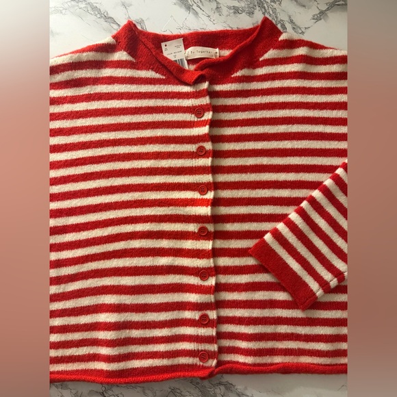 Red and White Striped Cardigan - Picture 5 of 5